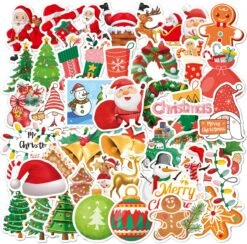 Rainbecom - Autocollants De Skate 50 Pièces - Noël - Autocollants Esthétiques VSCO - Imperméable - Anti-soleil - Décorez Vos Affaires