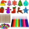 Décorations De Noël En Bois Lot De 50 Cintres De Noël En Bois + 12 Stylos De Couleur + 50 Grelots Pour Bricolage Sapin De Noël -DUNI Magasin 1200x1186 8