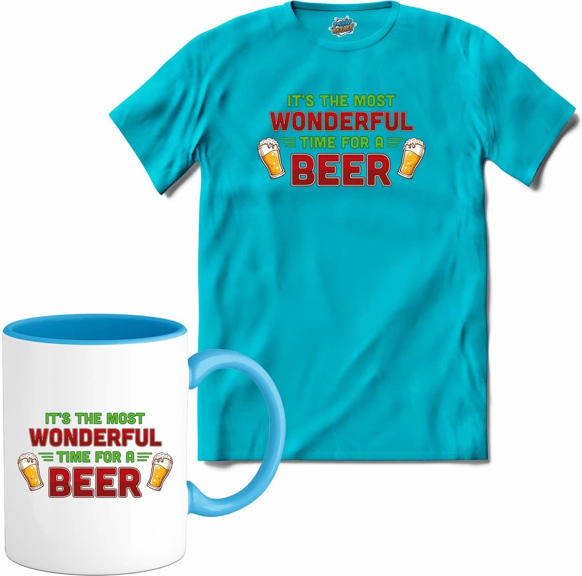 C'est Le Moment Le Plus Merveilleux Pour Une Bière - Pull De Noël à Mauvaise Bière - T-shirt Avec Mug - Filles - Aqua - Taille 12 Ans 3 C'est Le Moment Le Plus Merveilleux Pour Une Bière - Pull De Noël à Mauvaise Bière - T-shirt Avec Mug - Filles - Aqua - Taille 12 Ans