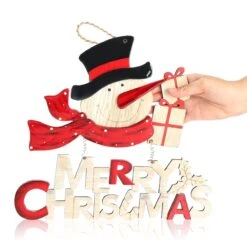 Décoration à Suspendre Noël - Lettrage Pendentif En Bois Avec Bonhomme De Neige - Plaque De Porte En Bois Noël - Cintre Pour Portes, Murs, Fenêtres -DUNI Magasin 1200x1192 13