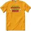 C'est Le Moment Le Plus Merveilleux Pour Une Bière - Pull De Noël De Mauvaise Bière - T-Shirt - Filles - Jaune - Taille 4 Ans