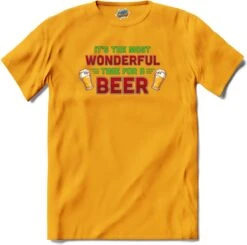 C'est Le Moment Le Plus Merveilleux Pour Une Bière - Pull De Noël De Mauvaise Bière - T-Shirt - Filles - Jaune - Taille 4 Ans