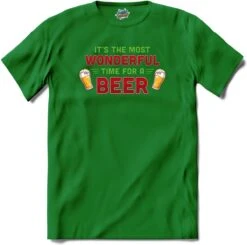C'est Le Moment Le Plus Merveilleux Pour Une Bière - Pull De Noël De Mauvaise Bière - T-Shirt - Filles - Kelly Green - Taille 12 Ans