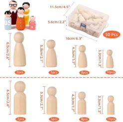 Lot De 50 Poupées En Bois Inachevées, Figurines En Bois à Peinture Pour Bricolage, Coloriage, Famille, Homme, Femme, Garçon, Fille, Décoration D'anniversaire De Noël . -DUNI Magasin 1200x1194