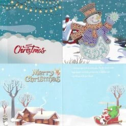 Cartes De Noël Peinture De Diamants 15x15 - 8 Pièces - Dont 8 Enveloppes Blanches - Ensemble Complet -DUNI Magasin 1200x1196 1