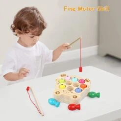 Flightmode - Houten Speelgoed Montessori Pour Enfants, Jeu De Pêche, Jouets à Partir De 2 Ans, Jouets Éducatif , Jeu De Pêche à La Grenouille, Jouets De Noël, Cadeau Filles Garçons 2 3 4 5 Ans -DUNI Magasin 1200x1200 1032