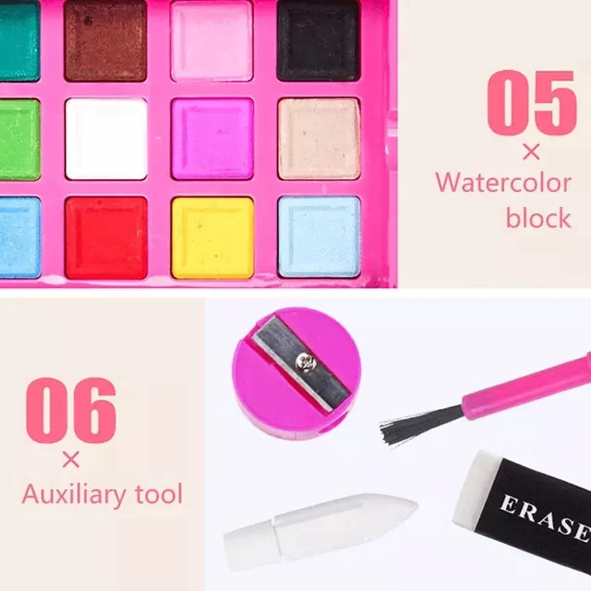 Boîte à Dessin De Luxe Pour Enfants - 180 Pièces - Set De Dessin - Valise De Dessin - Crayons De Couleur - Aquarelle - Craie - Sinterklaas - Noël - Cadeau Pour Les Enfants 9 Boîte à Dessin De Luxe Pour Enfants - 180 Pièces - Set De Dessin - Valise De Dessin - Crayons De Couleur - Aquarelle - Craie - Sinterklaas - Noël - Cadeau Pour Les Enfants – Image 7