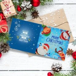 Cartes De Noël C&C 8 Peinture De Diamants - 15x15cm - Cartes De Noël Avec Enveloppes - Ensemble Complet De Peinture Au Diamond -DUNI Magasin 1200x1200 321