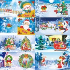 Cartes De Noël Adorzy Peinture De Diamants - 8 Pièces - 15x15 Cm - Forfait Peinture De Diamants Complet - Peinture De Diamants Adultes -DUNI Magasin 1200x1200 419