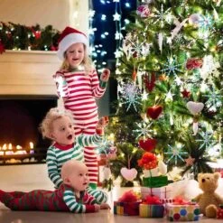 Ensemble Naler De 6 Perles Avec Des Décorations De Flocons De Neige Pour Faire Des Décorations D'arbre De Noël, Blanc Bleu Transparent, Y Compris Diverses Perles De Perles Et Formes De Flocons De Neige En Fil D'acier Inoxydable -DUNI Magasin 1200x1200 58