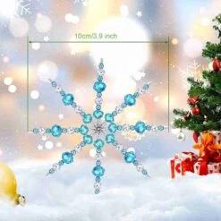 Ensemble Naler De 6 Perles Avec Des Décorations De Flocons De Neige Pour Faire Des Décorations D'arbre De Noël, Blanc Bleu Transparent, Y Compris Diverses Perles De Perles Et Formes De Flocons De Neige En Fil D'acier Inoxydable -DUNI Magasin 1200x1200 59