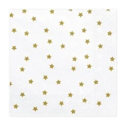 Porte-serviettes Avec Serviettes De Noël étoiles Blanches / Or 33 X 33 Cm - Porte-serviettes / Porte-serviettes - Serviettes - Décorations De Décoration De Table De Dîner De Noël -DUNI Magasin 1200x1200 633