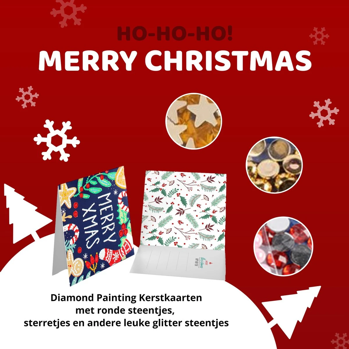 8 Cartes Peinture De Diamants – Cartes De Noël – Cartes De Cartes De Vœux – Set De Cartes – 15x15cm – Avec Enveloppes 4 8 Cartes Peinture De Diamants – Cartes De Noël – Cartes De Cartes De Vœux – Set De Cartes – 15x15cm – Avec Enveloppes – Image 2