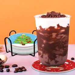 Adorzy Peinture De Diamants Sous-verres - 8 Sous- Sous-verres Avec Support - Peinture De Diamants Adultes - Peinture De Diamants Noël - Décoration De Noël -DUNI Magasin 1200x1200 657