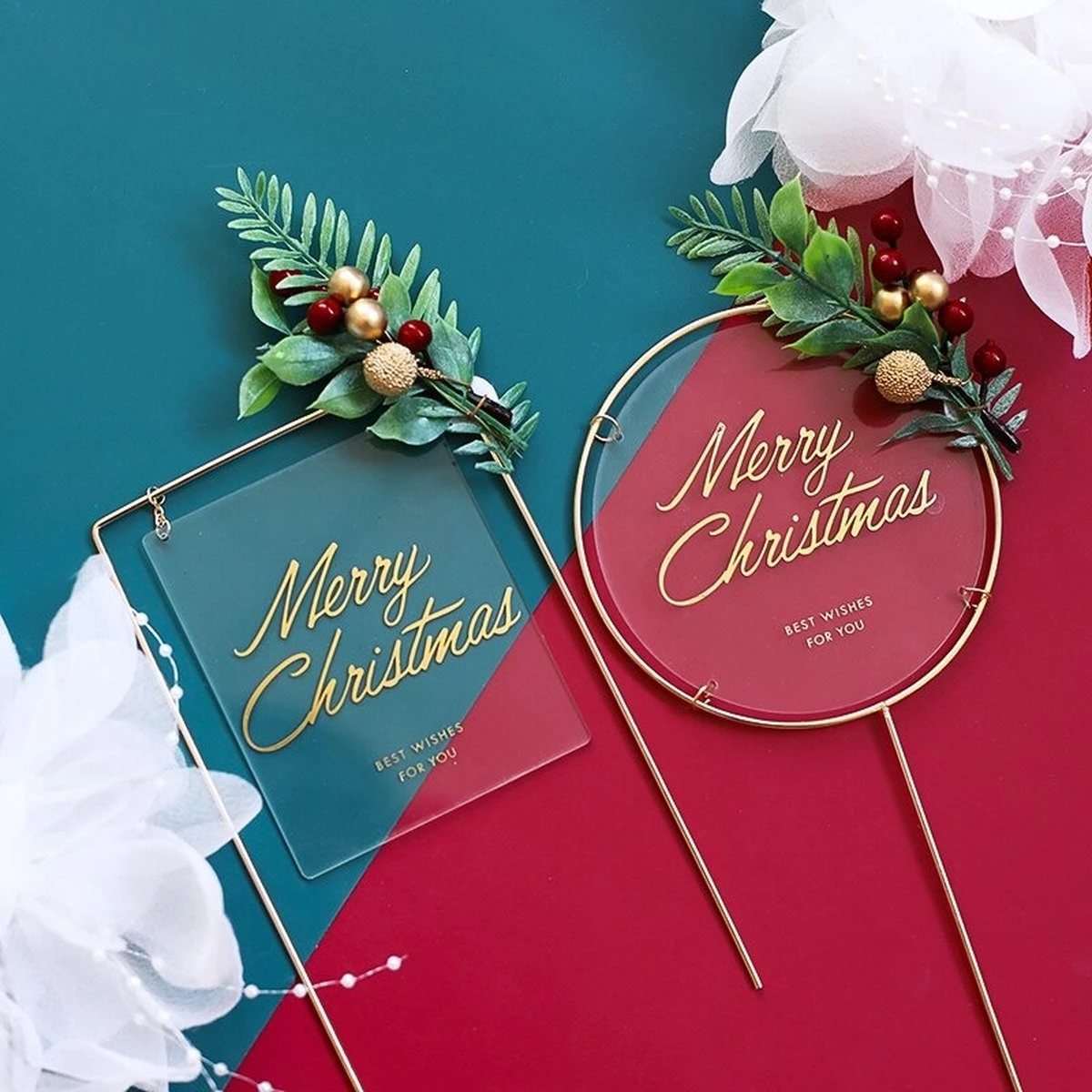 Topper - Gâteau De Luxe Joyeux Noël - Noël - Cuisine - Pâtisserie - Décoration De Gâteau - Accessoires De Vêtements Pour Bébé - Gâteau De Noël - Acryl 4 Topper - Gâteau De Luxe Joyeux Noël - Noël - Cuisine - Pâtisserie - Décoration De Gâteau - Accessoires De Vêtements Pour Bébé - Gâteau De Noël - Acryl – Image 2