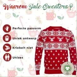 Ugly Christmas Sweater Women & Men - Christmas Sweater "Classique Red" - 100% Organic Katoen - Noël Pull Men & Women Size XXXXL -DUNI Magasin 1200x1200 702