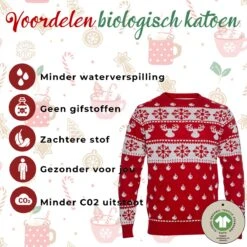 Ugly Christmas Sweater Women & Men - Christmas Sweater "Classique Red" - 100% Organic Katoen - Noël Pull Men & Women Size XXXXL -DUNI Magasin 1200x1200 703