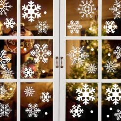 Images De Fenêtre Selwo Snowflakes, 96 Autocollants En Pvc Réutilisables, Auto-adhésifs, Statiques, Décoration De Fenêtre, Flocon De Neige, Décoration De Fenêtre, Images De Noël, Fenêtre, Verre, Décoration De Noël