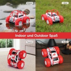 Voiture Télécommandée 60 Minutes 15km/h 4WD Véhicule Amphibie Stunt Car 2.4GHz Rotation à 360 Degrés Lumière LED Colorée Monster Truck 2 Batteries Rechargeables Cadeau De Noël Pour Enfants 3-12 Ans -DUNI Magasin 1200x1200 735