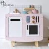 Cuisine Ludique En Bois Modèle Rétro Couleurs Pastel Bois Rose | Garçon | Fille | 1 An | 2 Ans | 3 Ans | 4 Ans | Cadeau | Anniversaire | Saint-Nicolas | Noël |
