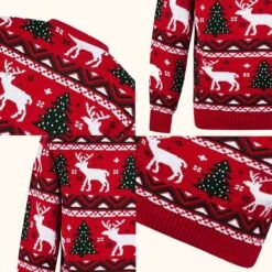 Ugly Christmas Sweater Femme/Homme - Rennes Et Sapins De Sapins De Noël - Pour Homme Et Femme - 3XL Taille XXXL - Unisexe -DUNI Magasin 1200x1200 751