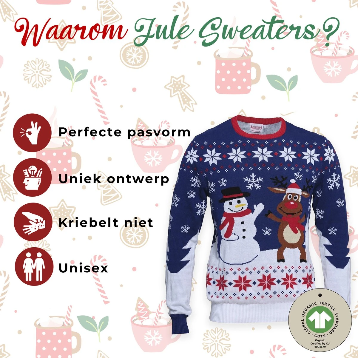 Pull De Noël Laid Femmes & Hommes - Pull De Noël « Best Friends » - 100 % Katoen Biologique - Pull De Noël Hommes & Femmes Taille XL 4 Pull De Noël Laid Femmes & Hommes - Pull De Noël « Best Friends » - 100 % Katoen Biologique - Pull De Noël Hommes & Femmes Taille XL – Image 2