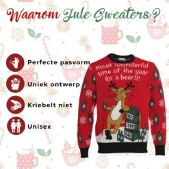 Pull De Noël Laid Femmes Et Hommes - Pull De Noël « Moment Le Most Merveilleux Pour Une Bière » - Pull De Noël Pour Hommes Et Femmes Taille L -DUNI Magasin 1200x1200 763