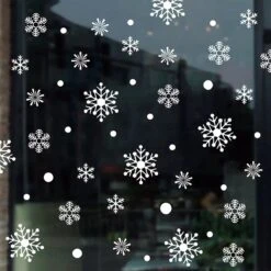 190 PCS 10 Feuilles De Noël Flocon De Neige Fenêtre Autocollants Pour Glas, Noël Décalques Décorations Vacances Flocon De Neige Nouvel An Décalques Grande Taille Pour La Fête