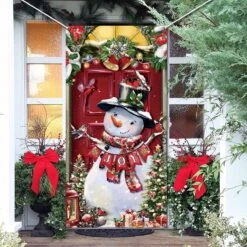 Noël Bonhomme De Neige Porte Bannière Décoration Noël Porte Couverture Toile De Fond Fête De Noël Photographie Fond Intérieur Extérieur Maison école Hiver Nouvel An, 180 X 80 Cm -DUNI Magasin 1200x1200 887