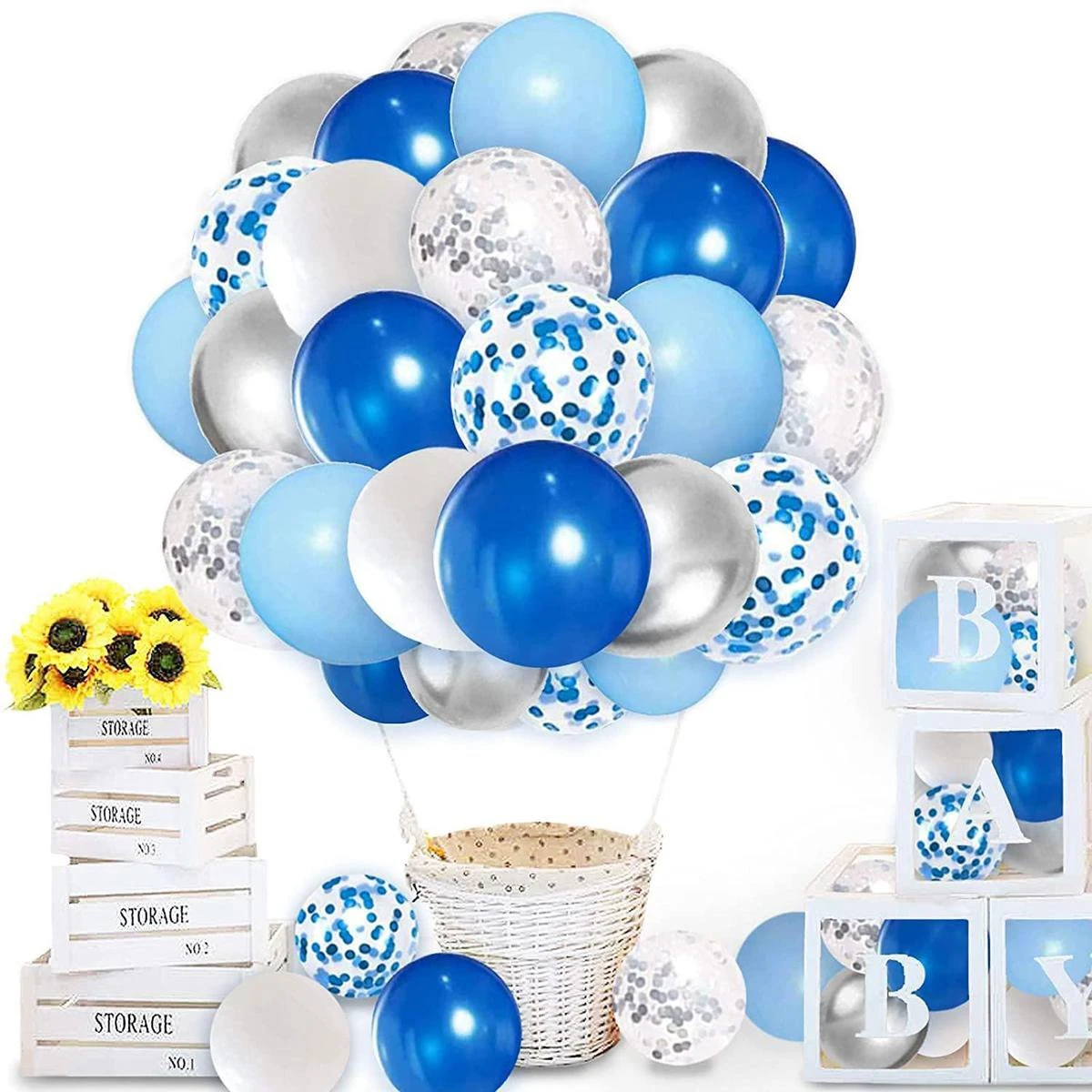 60 Pièces Ballon De Naissance Ensemble Garçon Baby Shower Décoration Paquet MagieQ Blauw Argent Wit |Décoration|Fête| Mariage |Mariage |Noël|Nouvel An 3 60 Pièces Ballon De Naissance Ensemble Garçon Baby Shower Décoration Paquet MagieQ Blauw Argent Wit |Décoration|Fête| Mariage |Mariage |Noël|Nouvel An