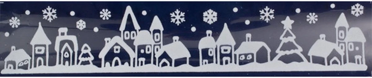1x Décoration De Fenêtre De Noël Autocollants De Fenêtre Ville Blanche Avec Maisons 12,5 X 58,5 Cm - Décoration De Fenêtre / Autocollants De Décoration De Fenêtre 5 1x Décoration De Fenêtre De Noël Autocollants De Fenêtre Ville Blanche Avec Maisons 12,5 X 58,5 Cm - Décoration De Fenêtre / Autocollants De Décoration De Fenêtre – Image 3