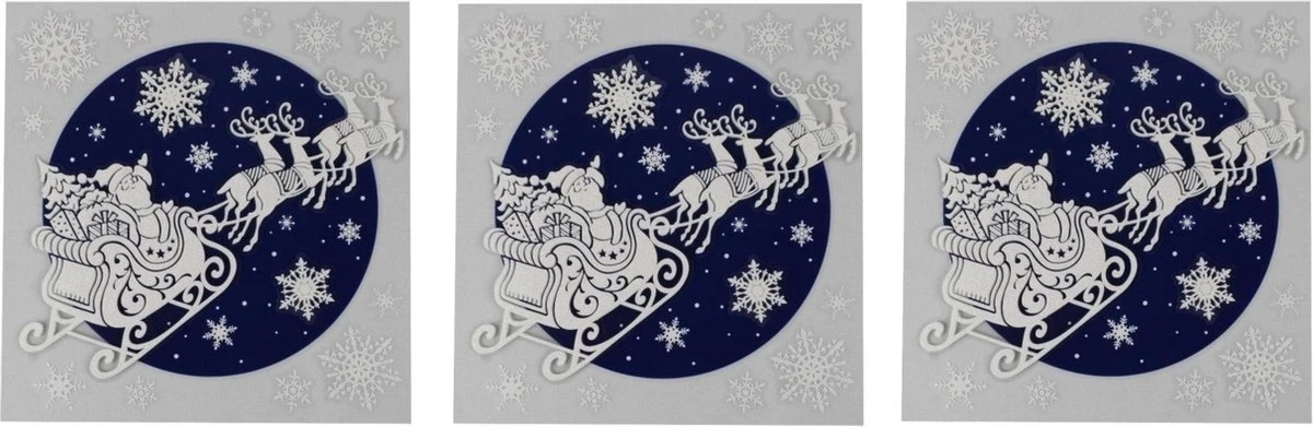 3x Morceaux De Feuilles De Noël Autocollants De Fenêtre à Paillettes Double Face Traîneau Du Père Noël 31 Cm - Décorations De Fenêtre / Décorations De Fenêtre Décorations De Noël 3 3x Morceaux De Feuilles De Noël Autocollants De Fenêtre à Paillettes Double Face Traîneau Du Père Noël 31 Cm - Décorations De Fenêtre / Décorations De Fenêtre Décorations De Noël