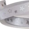Ruban De Noël Étoile 10mm (1cm) | Ruban De Satin Double Face De Luxe | Étoiles Glitter Argent | Argent Clair (007) Glitter Argent Métallisé | Ruban Cadeau | Rouleau : 10 Mètres -DUNI Magasin 1200x393
