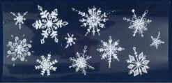 1x Décoration De Fenêtre De Noël Autocollants De Fenêtre Flocons De Neige Paillettes Blanches 23 X 49 Cm - Décoration De Fenêtre / Autocollants De Décoration De Fenêtre