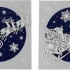 2x Morceaux De Feuilles De Noël Autocollants De Fenêtre à Paillettes Double Face Traîneau Du Père Noël 31 Cm - Décorations De Fenêtre / Décorations De Fenêtre Décorations De Noël