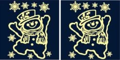 3x Autocollants De Fenêtre De Noël / Photos De Bonhomme De Neige De Décoration De Fenêtre 29,5 X 40 Cm