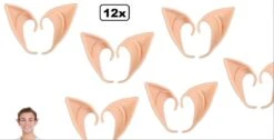 12x Oreilles Elfiques Par Paire - Oreilles Pointues Elfes Oreilles Pointues Halloween Noël Noël Carnaval Thème Fête Scène Musicale Drôle Et Mauvais Père Noël