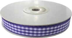 Ruban Carreaux 10mm (1cm) | Ruban à Carreaux | Carreaux Plaid | Violet | Ruban Cadeau | Ruban De Noël | Ruban De Décoration | Rouleau : 22 Mètres