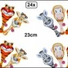24x Raquette Avec Balle 23 Cm Assortiment D'animaux - Speelgoed Fête à Thème Anniversaire Document Cadeau Noël
