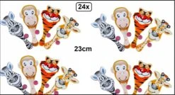 24x Raquette Avec Balle 23 Cm Assortiment D'animaux - Speelgoed Fête à Thème Anniversaire Document Cadeau Noël