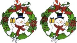 2x Autocollants De Fenêtre De Noël Images De Bonhomme De Neige 30 Cm - Décoration De Fenêtre De Fenêtre De Noël - Autocollants De Noël Kinder