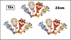 12x Raquette Avec Balle 23 Cm Assortiment D'animaux - Speelgoed Fête à Thème Anniversaire Document Cadeau Noël