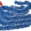 3 X Guirlandes De Sapin De Noël/guirlandes De Lametta De 180 X 7 Cm De Couleur Bleu Avec Neige