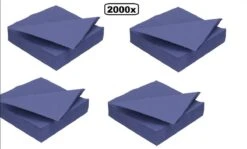 2000x Serviette 33cm 2 Plis Bleu Foncé - Serviettes En Tissu Dîner Food Festival Collation Carnaval Festival Événement Fête à Thème De Noël Biodégradable