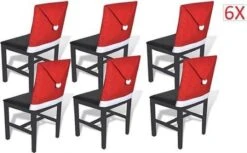 Noël De Housses De Siège De Noël - Chaise Décorations De Noël - Décorations De Noël - Décorations De Noël De Noël - Set De 6 - 60 X 50 Cm