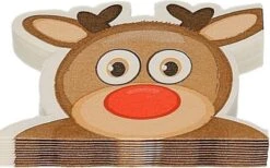 36x Serviettes De Noël Forme Renne 33 X 33 Cm - Serviettes De Décoration De Table De Petit-déjeuner De Noël - Décorations De Table En Papier à Thème De Noël