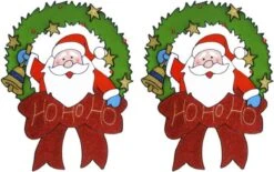 2x Autocollants De Fenêtre De Noël Images Du Père Noël 30 Cm - Décoration De Fenêtre De Fenêtre De Noël - Autocollants De Noël Kinder