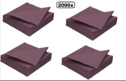 2000x Serviette 33cm 2 Plis Violet - Serviettes En Tissu Dîner Food Festival Collation Carnaval Festival Événement Fête à Thème De Noël Biodégradable