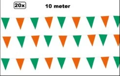 20x Bunting Orange/vert 10 Mètres - Fête à Thema Festival Fête D'anniversaire Carnaval Party à Thème De Noël