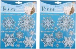 5x Morceaux D'autocollants De Fenêtre De Noël Images De Cloches De Noël 18 X 24 Cm - Décoration De Fenêtre Noël - Autocollants De Noël Kinder